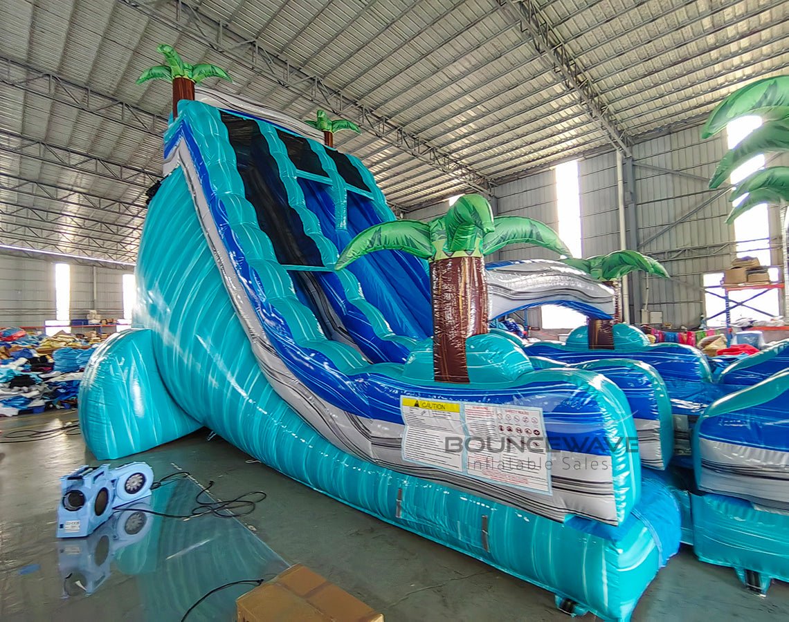 24ft Bahama DL 2pc Commercial Water Slide with Inflatable Slip & Slide - BounceWave Inflatable Sales