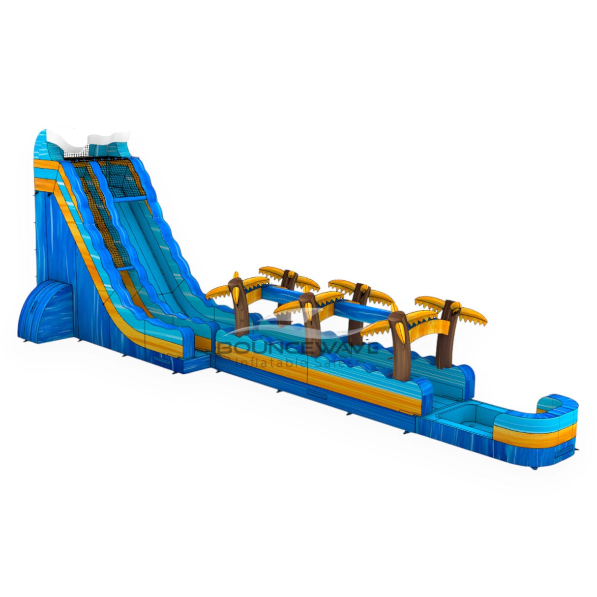 24ft Bimini Wave Single Lane 2 - Piece Water Slide with Slip & Slide - BounceWave Inflatable Sales