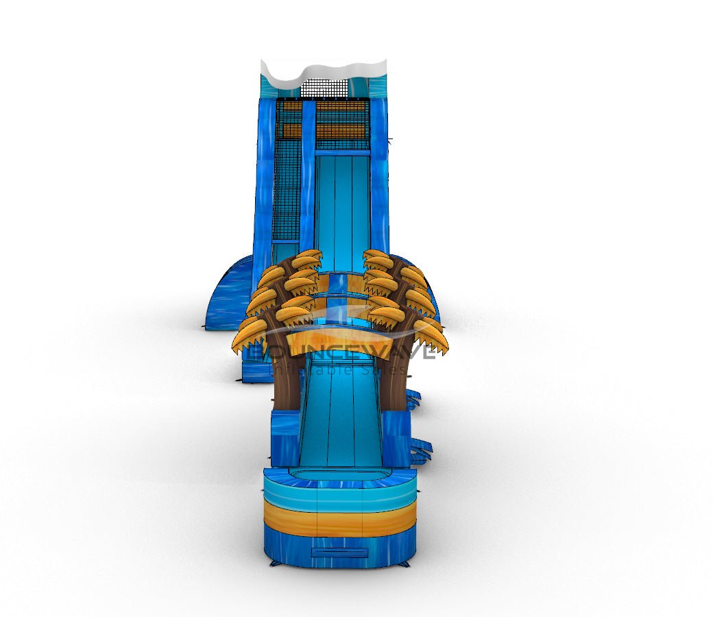 24ft Bimini Wave Single Lane 2 - Piece Water Slide with Slip & Slide - BounceWave Inflatable Sales