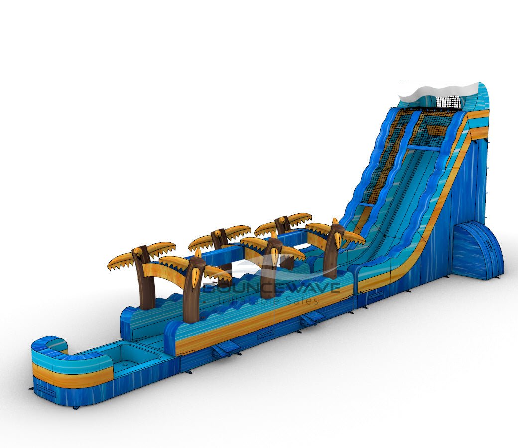 24ft Bimini Wave Single Lane 2 - Piece Water Slide with Slip & Slide - BounceWave Inflatable Sales