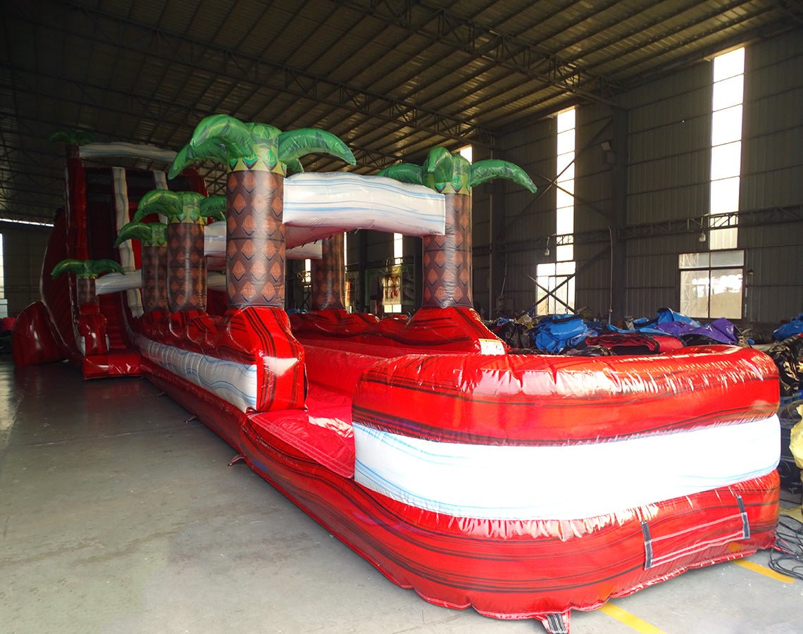 24ft Crimson Bay DL 2pc Commercial Water Slide with Inflatable Slip & Slide - BounceWave Inflatable Sales