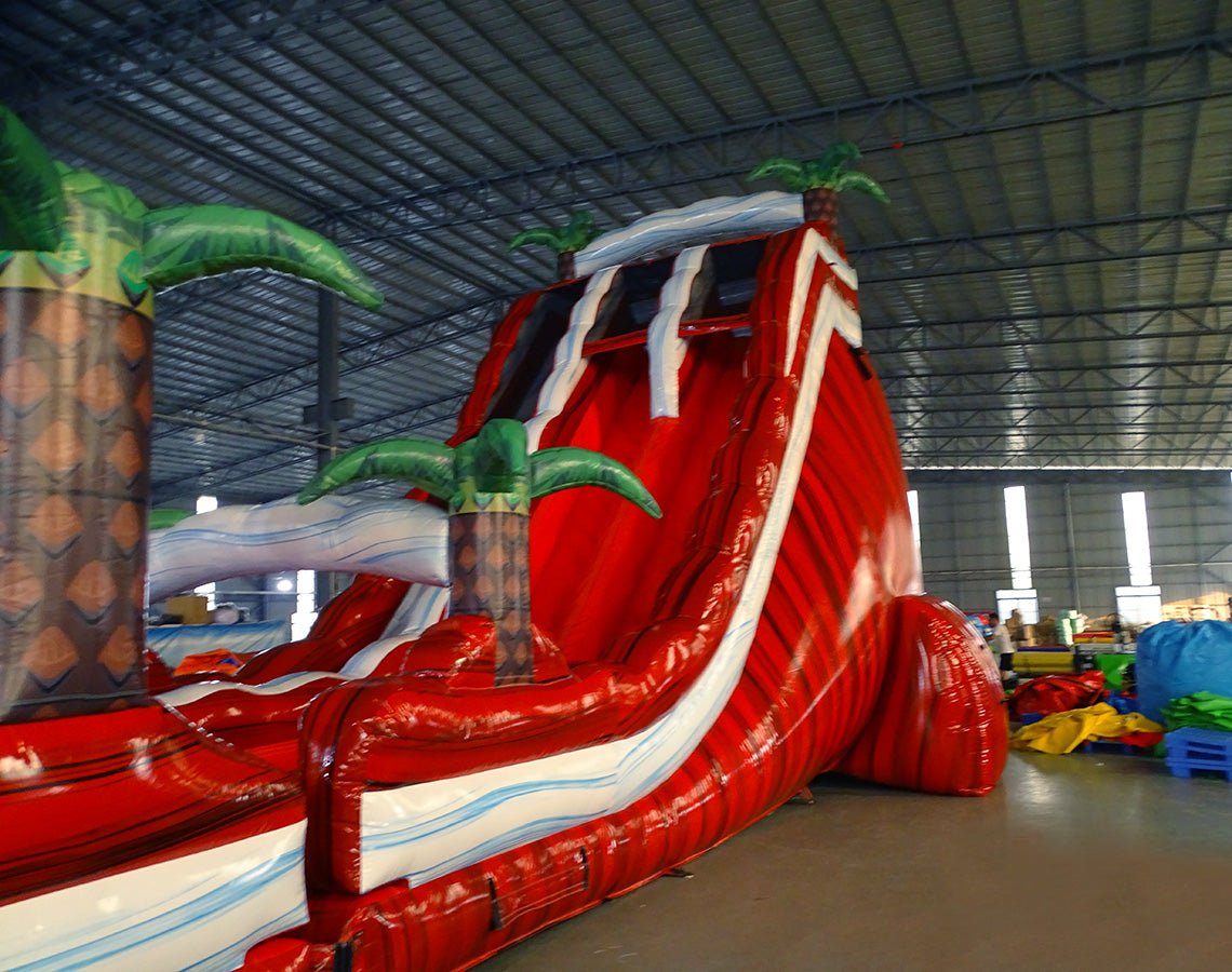 24ft Crimson Bay DL 2pc Commercial Water Slide with Inflatable Slip & Slide - BounceWave Inflatable Sales