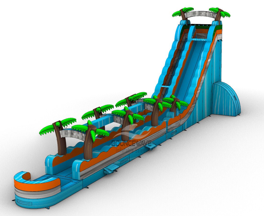 24ft Fiji Falls Single Lane Inflatable Water Slide With Slip & Slide - BounceWave Inflatable Sales