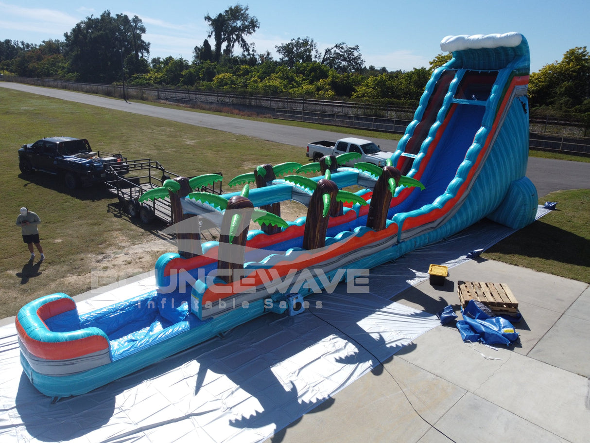 24ft Fiji Wave Single Lane 2 - Piece Water Slide with Slip & Slide - BounceWave Inflatable Sales
