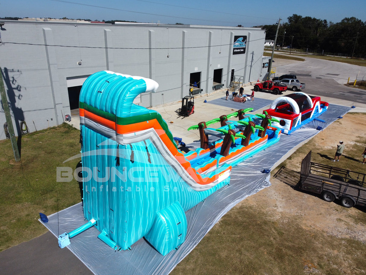 24ft Fiji Wave Single Lane 2 - Piece Water Slide with Slip & Slide - BounceWave Inflatable Sales