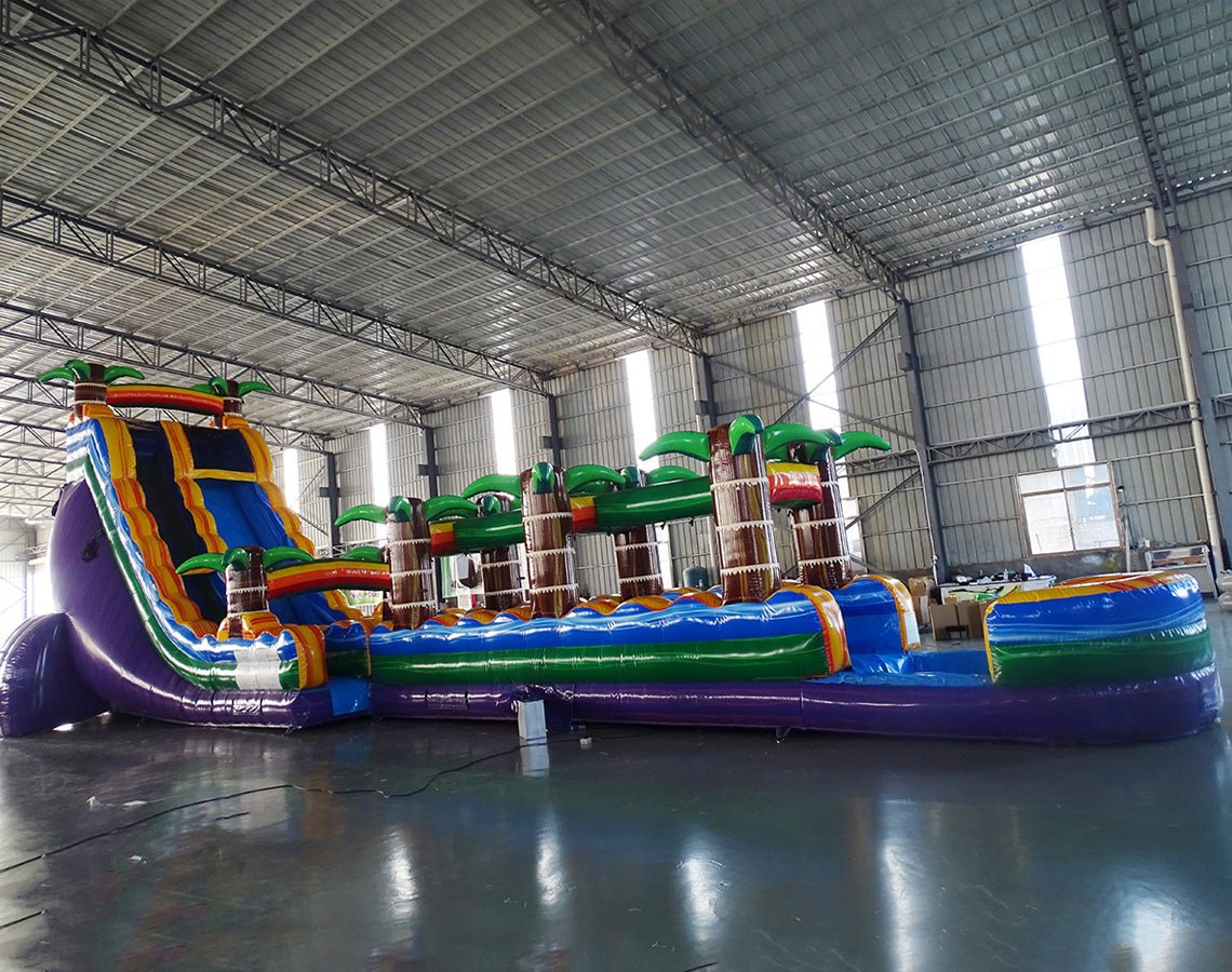 24ft Goombay Single Lane Inflatable Water Slide With Slip & Slide - BounceWave Inflatable Sales