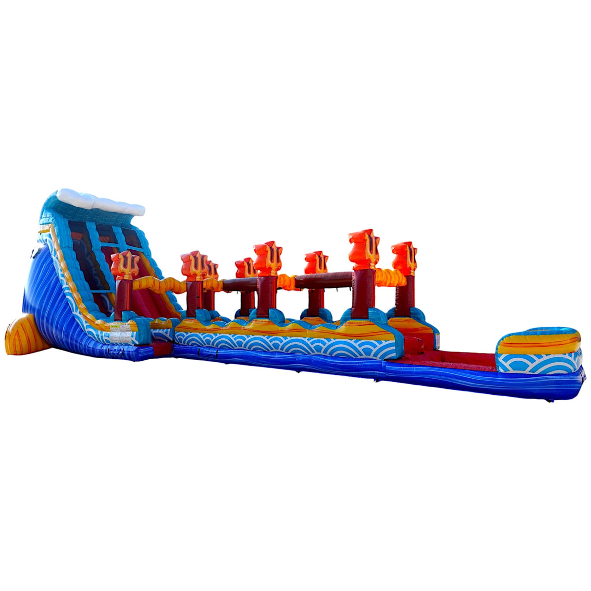 24ft Poseidon Plunge Dual Lane 2pc Commercial Water Slide with Inflatable Slip & Slide - BounceWave Inflatable Sales