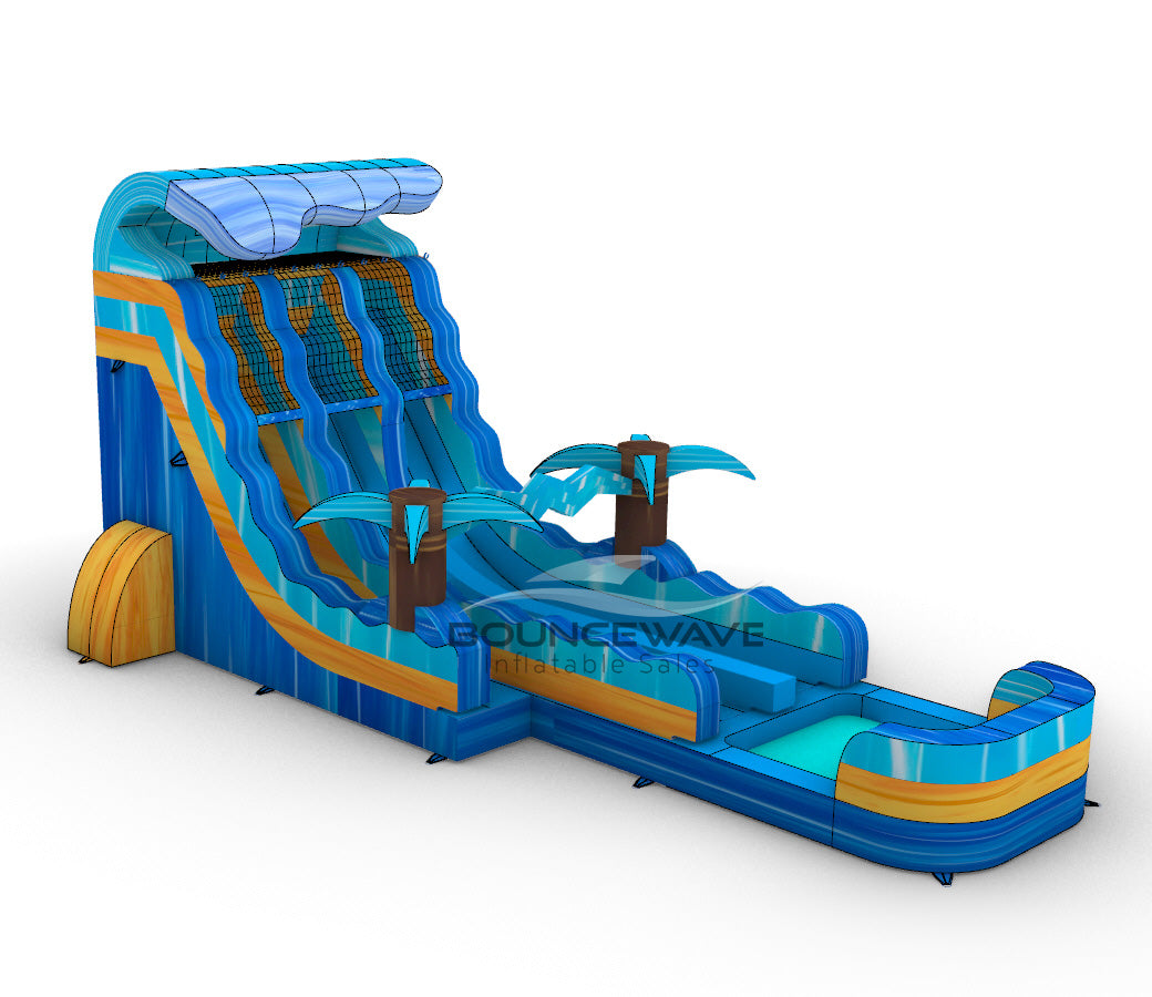 18ft Bimini Wave Dual Lane Hybrid Water Slide