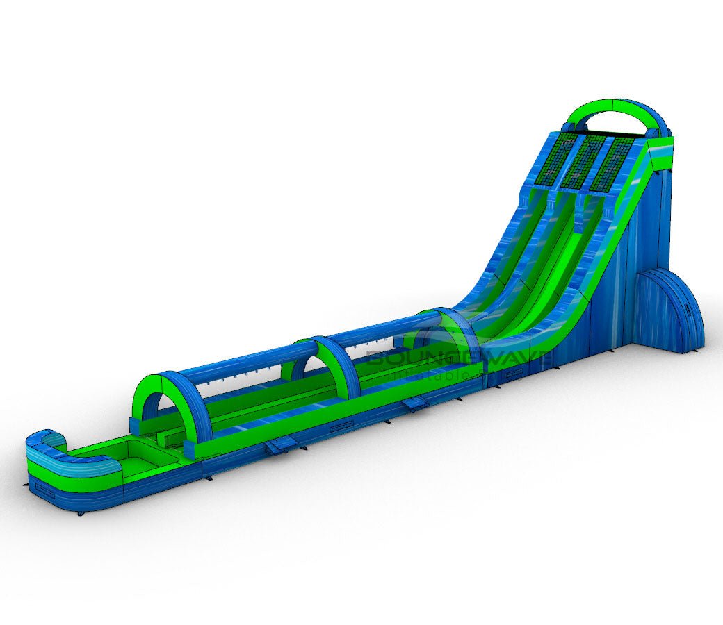 27ft AquaBolt Dual Lane 2 - Piece Water Slide With Slip & Slide - BounceWave Inflatable Sales