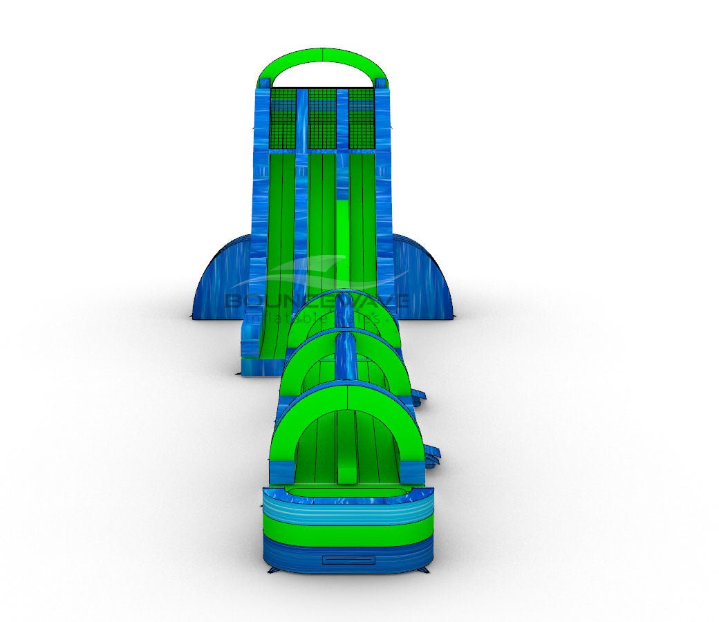 27ft AquaBolt Dual Lane 2 - Piece Water Slide With Slip & Slide - BounceWave Inflatable Sales