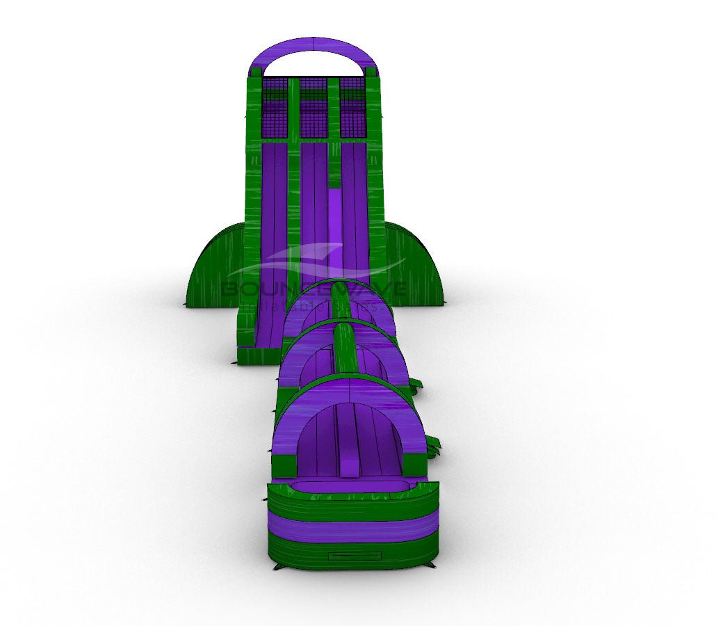 27ft Green Smash Dual Lane 2 - Piece Water Slide With Slip & Slide - BounceWave Inflatable Sales