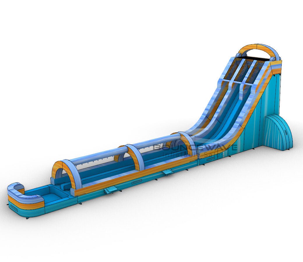27ft Surf’s Up Dual Lane 2 - Piece Water Slide With Slip & Slide - BounceWave Inflatable Sales