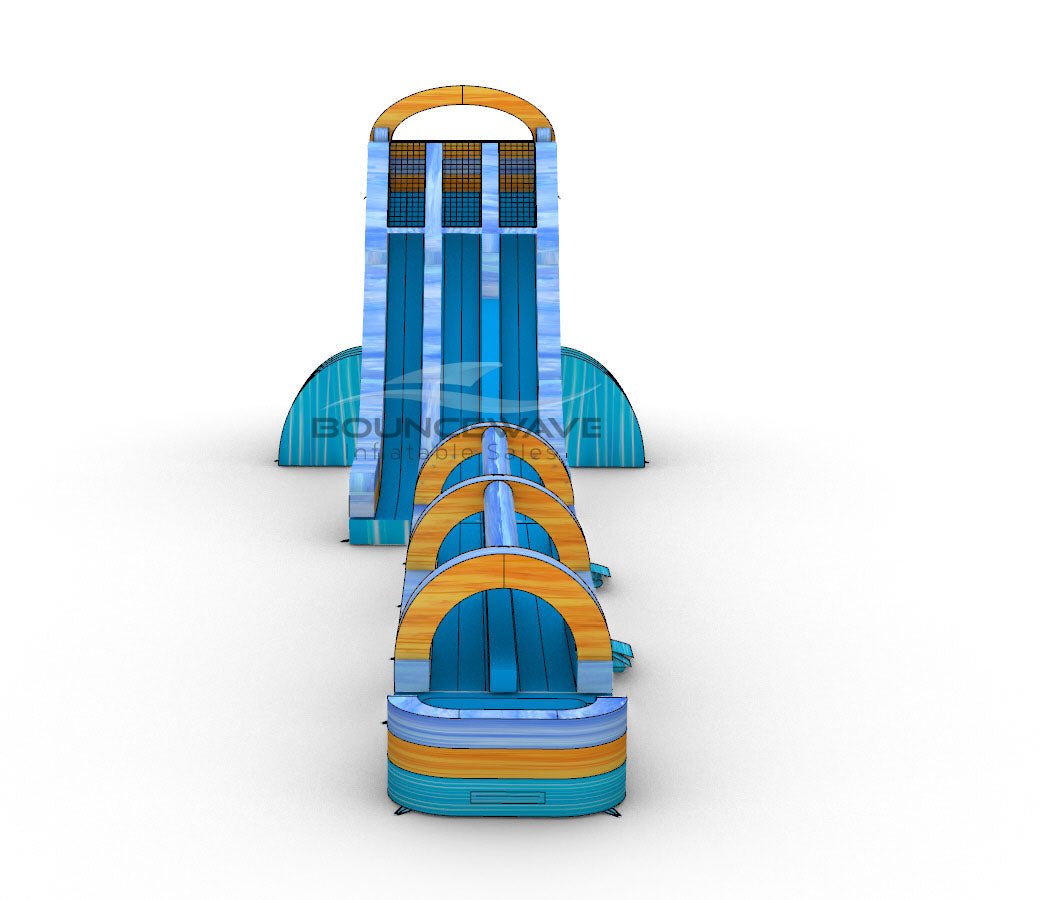 27ft Surf’s Up Dual Lane 2 - Piece Water Slide With Slip & Slide - BounceWave Inflatable Sales