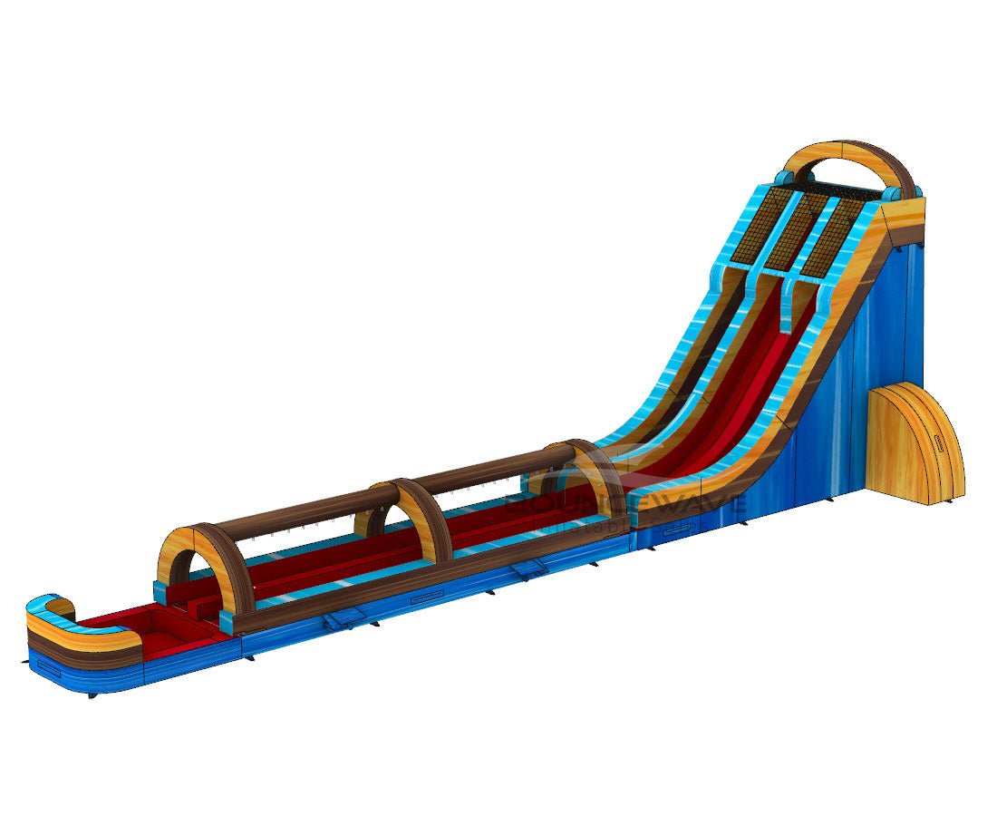 27ft Tropic Shock Dual Lane 2 - Piece Water Slide With Slip & Slide - BounceWave Inflatable Sales