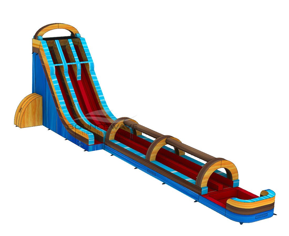 27ft Tropic Shock Dual Lane 2 - Piece Water Slide With Slip & Slide - BounceWave Inflatable Sales