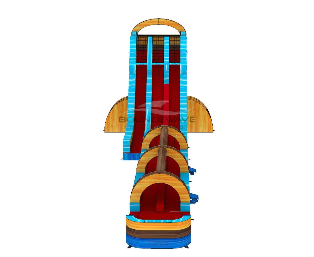 27ft Tropic Shock Dual Lane 2 - Piece Water Slide With Slip & Slide - BounceWave Inflatable Sales