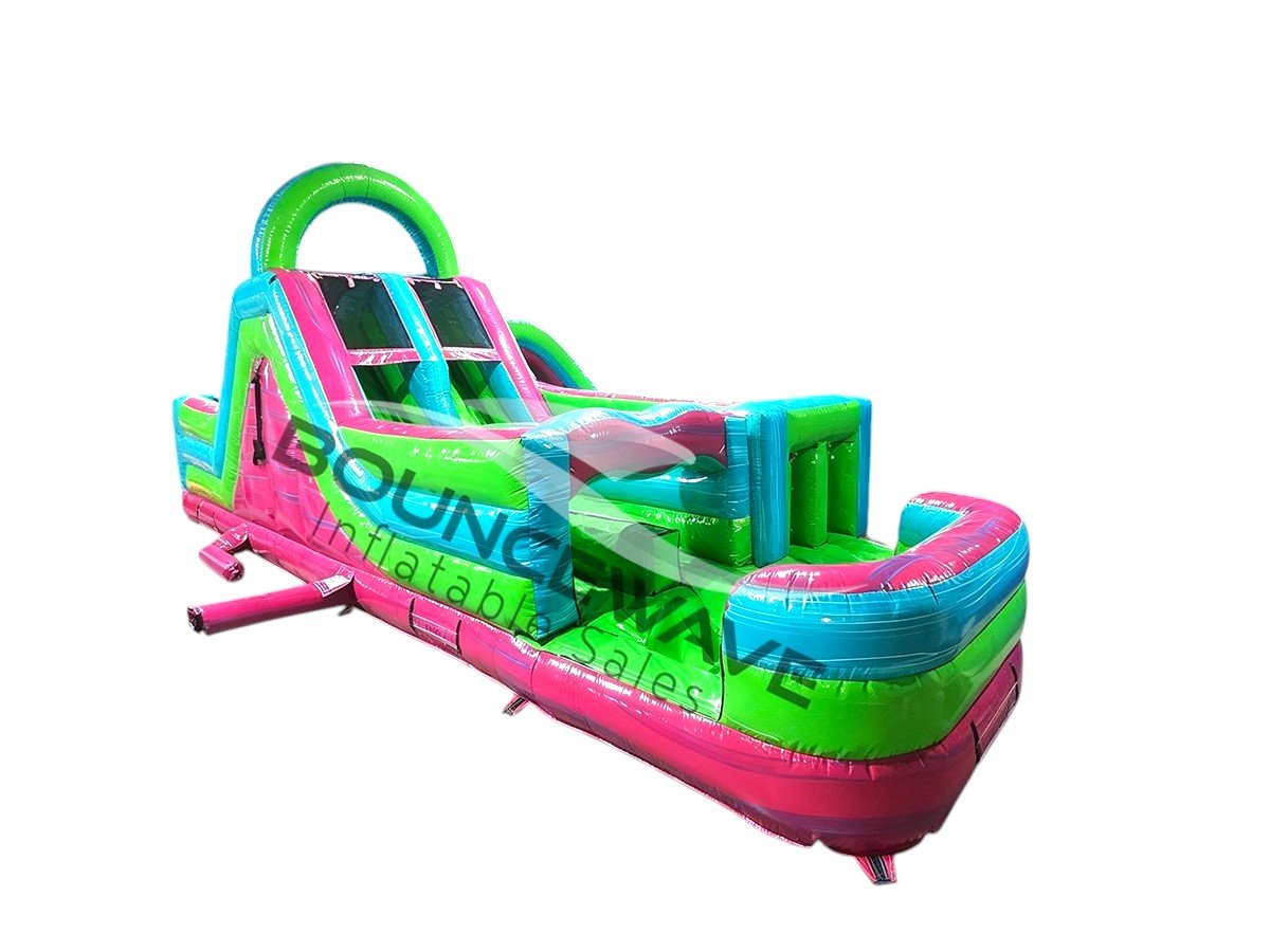 40ft Glow Rider Wrap-Around 2PC Wet/Dry Inflatable Obstacle Course - BounceWave Inflatable Sales