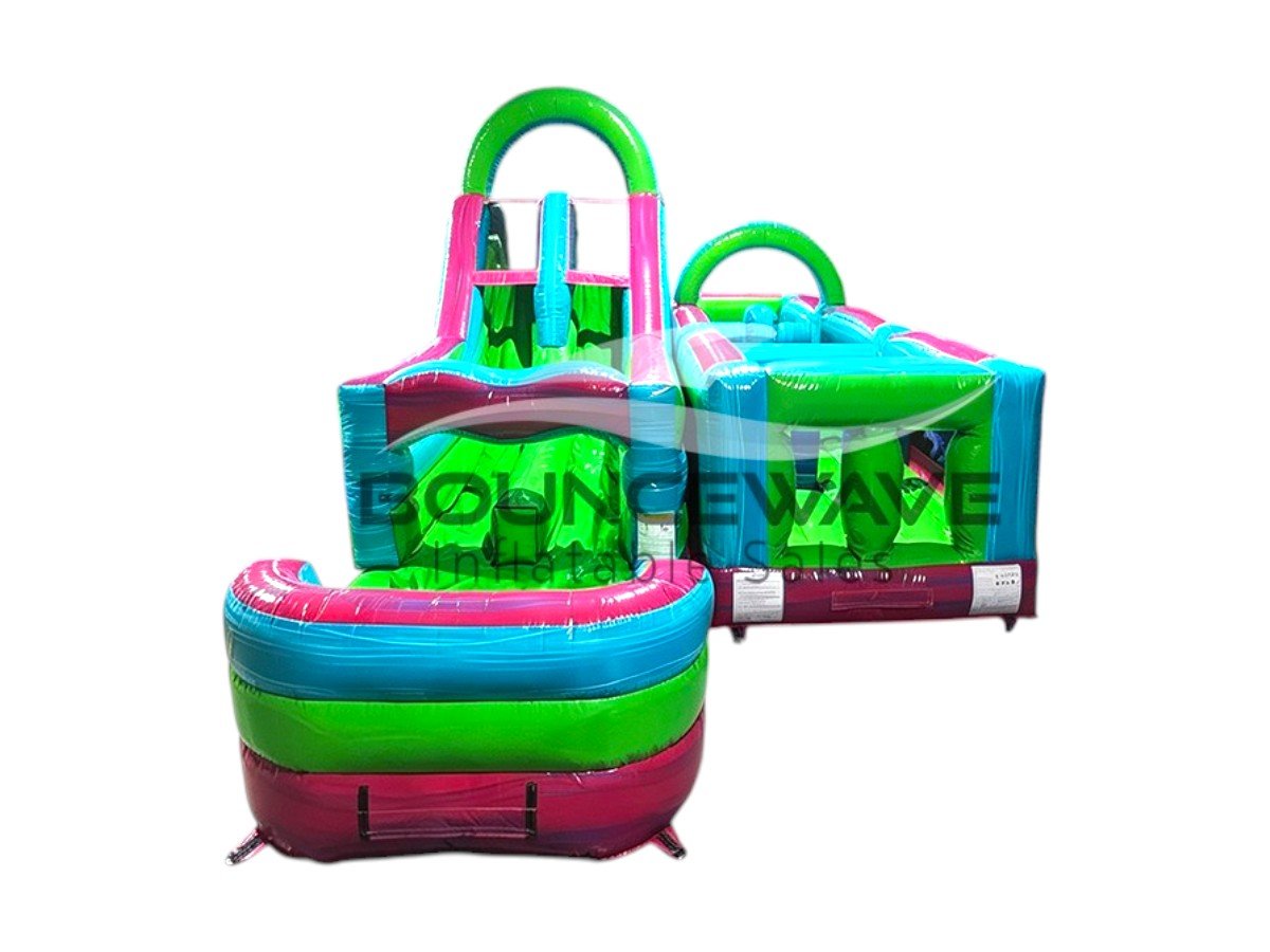 40ft Glow Rider Wrap-Around 2PC Wet/Dry Inflatable Obstacle Course - BounceWave Inflatable Sales