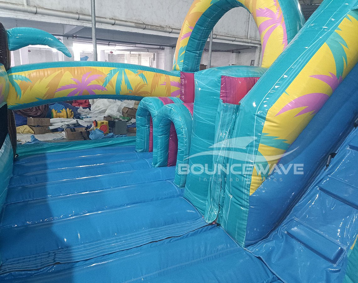 40ft Island Flow Wrap - Around 2PC Wet/Dry Inflatable Obstacle Course - BounceWave Inflatable Sales