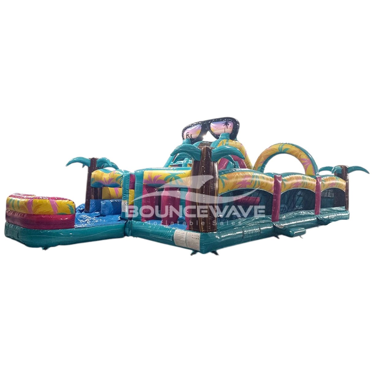 40ft Island Flow Wrap - Around 2PC Wet/Dry Inflatable Obstacle Course - BounceWave Inflatable Sales