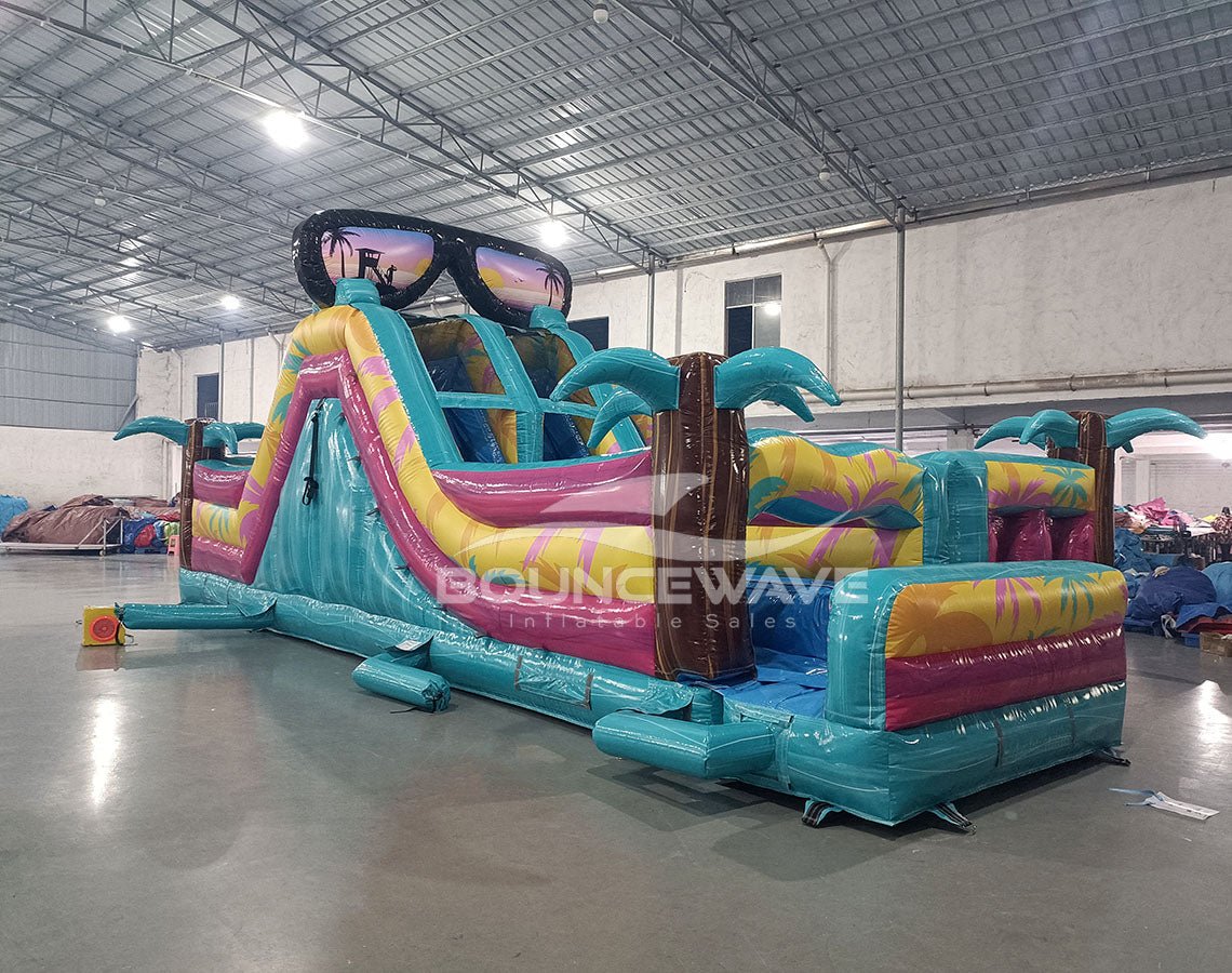 40ft Island Flow Wrap - Around 2PC Wet/Dry Inflatable Obstacle Course - BounceWave Inflatable Sales