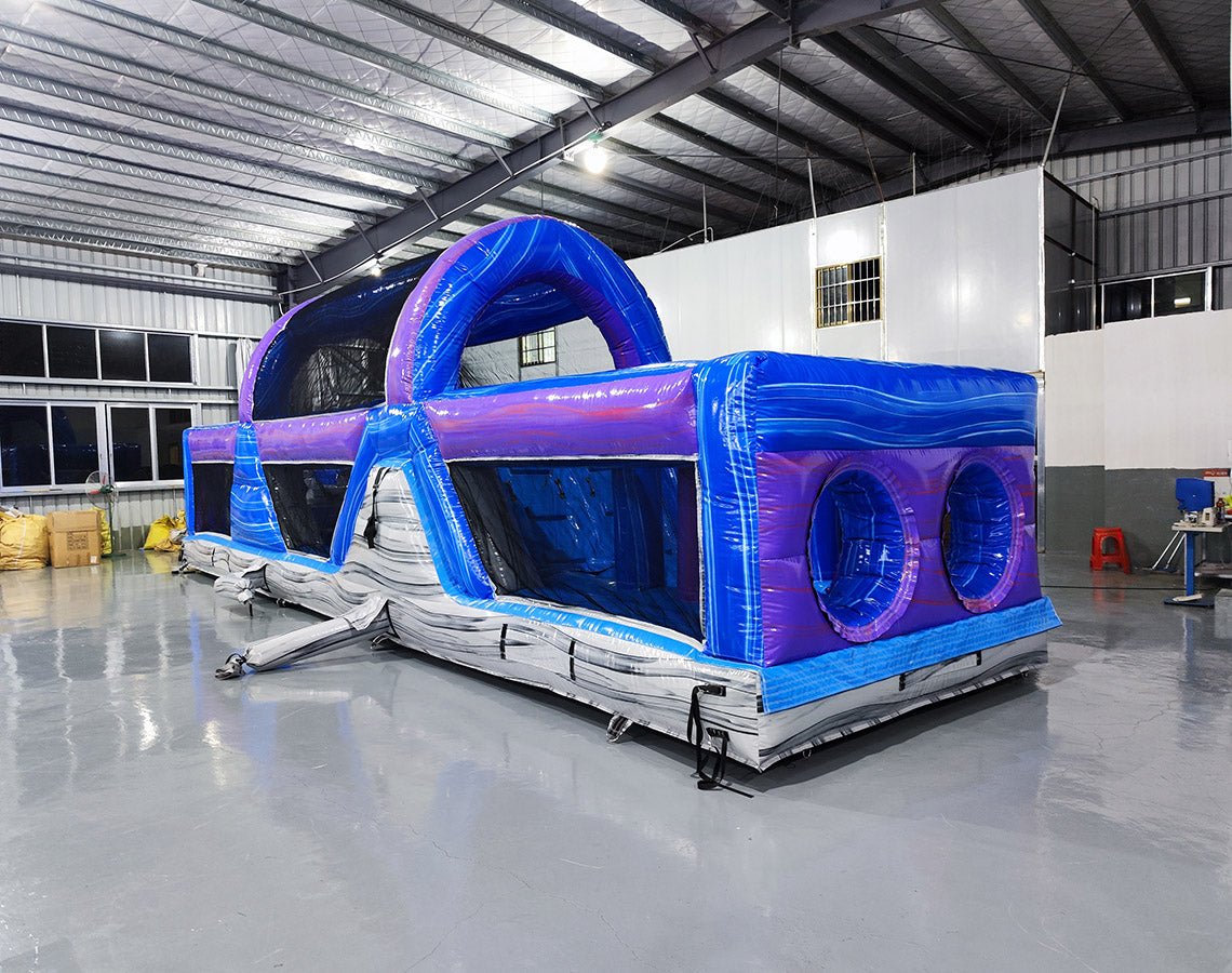 40ft Purple Plunge Backyard Commercial Inflatable Obstacle Course - BounceWave Inflatable Sales