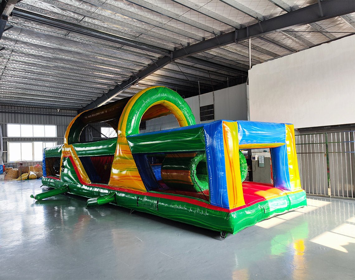 40ft Reggae Backyard Commercial Inflatable Obstacle Course - BounceWave Inflatable Sales