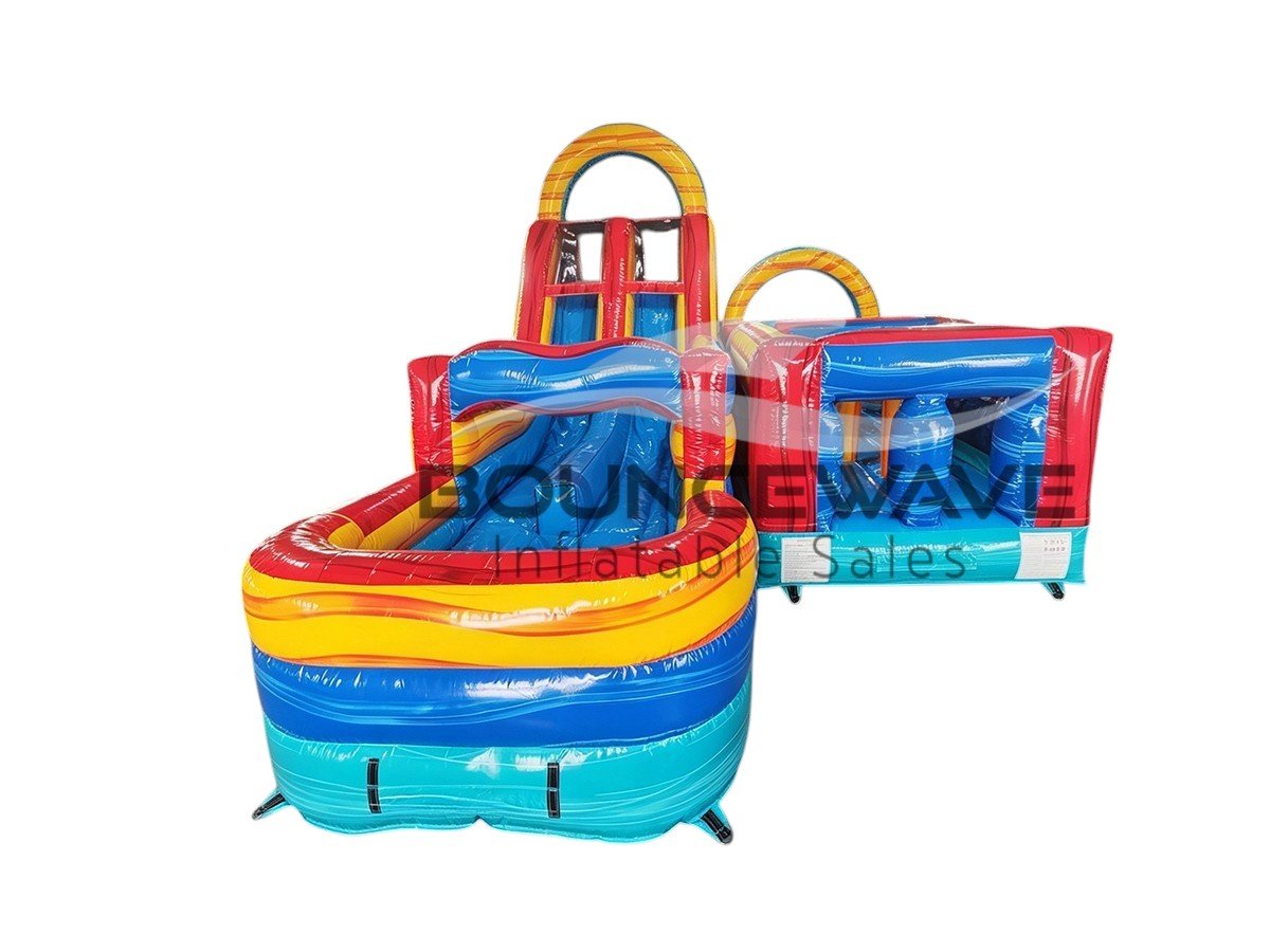 40ft Rip Tide Wrap-Around 2PC Wet/Dry Inflatable Obstacle Course - BounceWave Inflatable Sales