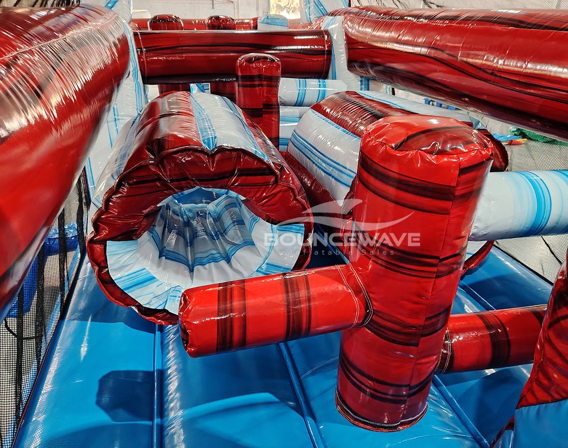 46ft American Thunder Commercial Hybrid Inflatable Obstacle Course - BounceWave Inflatable Sales
