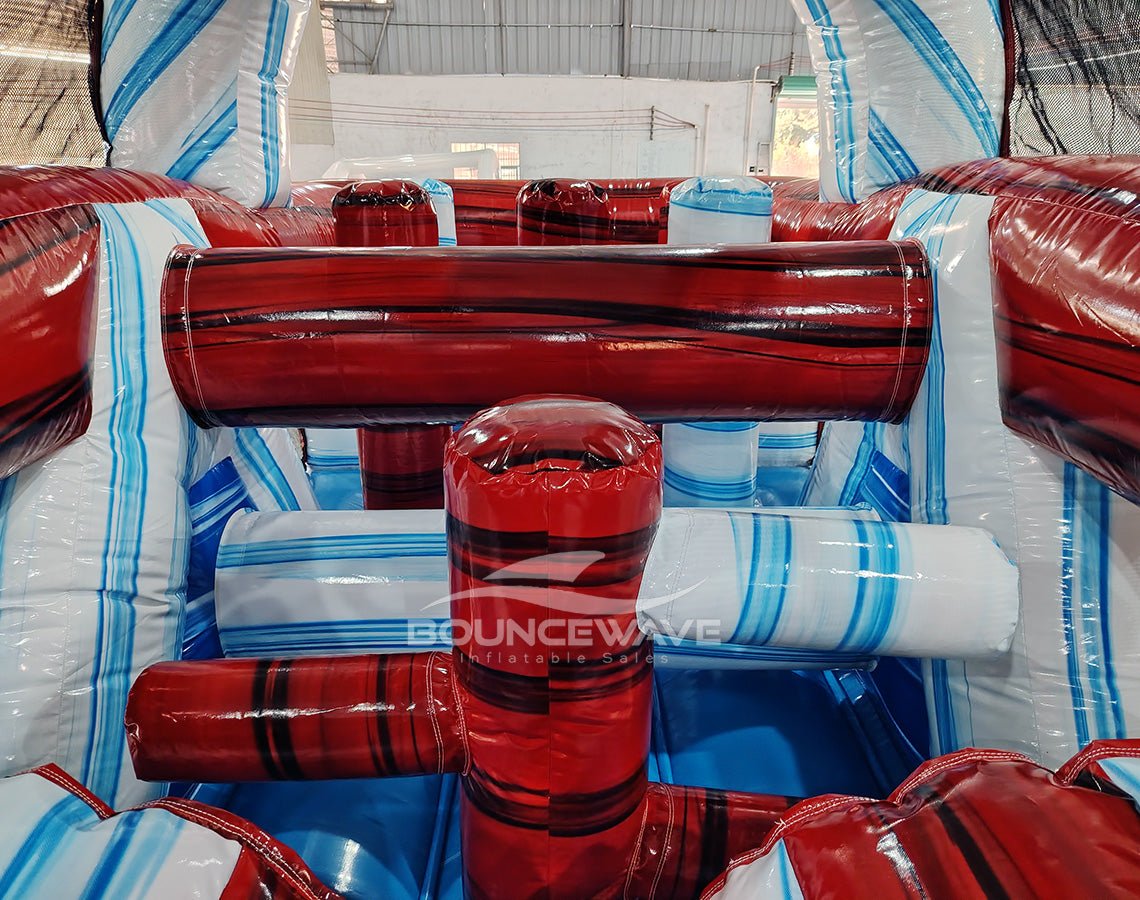 46ft American Thunder Commercial Hybrid Inflatable Obstacle Course - BounceWave Inflatable Sales