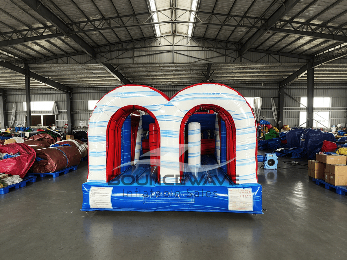 46ft American Thunder "Flash" Hybrid Inflatable Obstacle Course - BounceWave Inflatable Sales