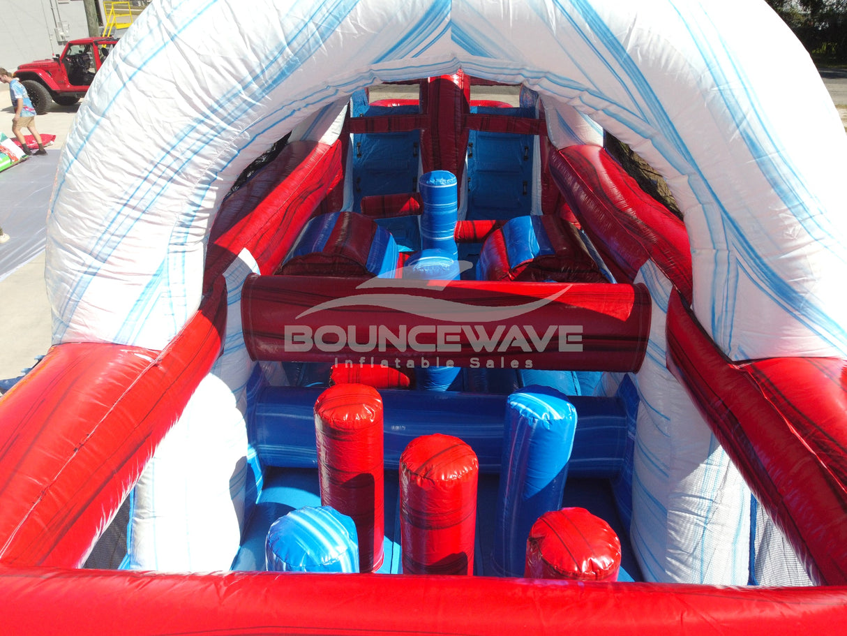 46ft American Thunder Hybrid Wet/Dry Inflatable Obstacle Course - BounceWave Inflatable Sales