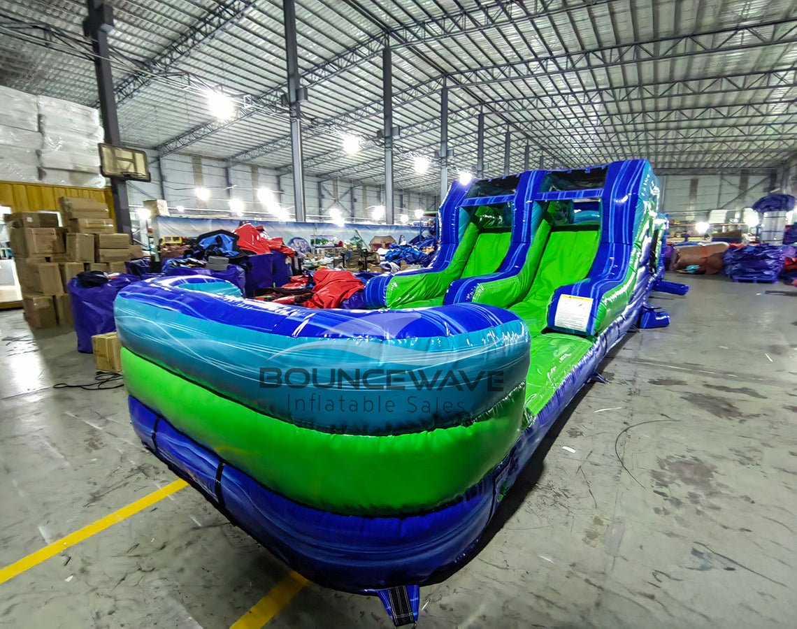 46ft AquaBolt "Flash" Hybrid Inflatable Obstacle Course - BounceWave Inflatable Sales