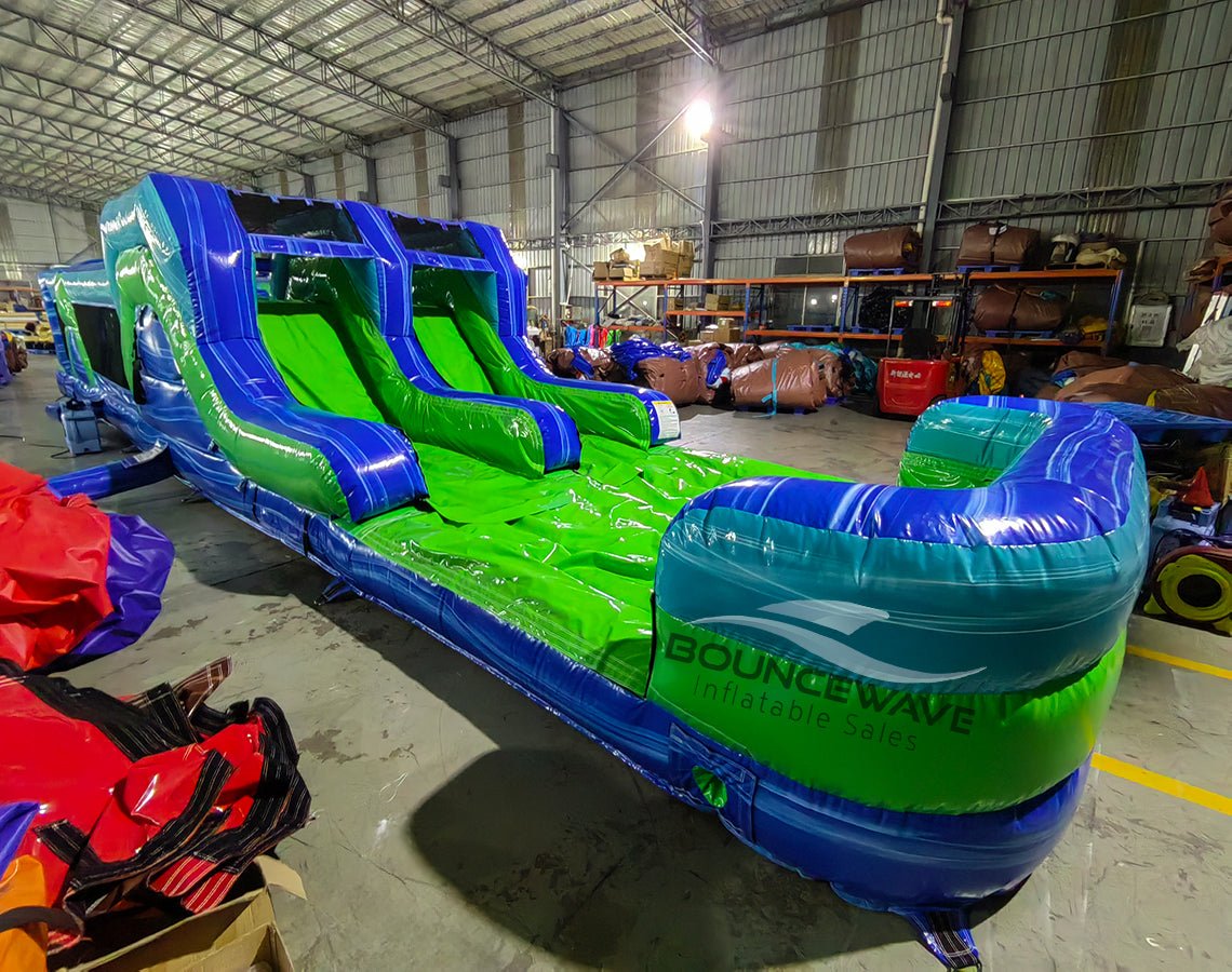 46ft AquaBolt "Flash" Hybrid Inflatable Obstacle Course - BounceWave Inflatable Sales