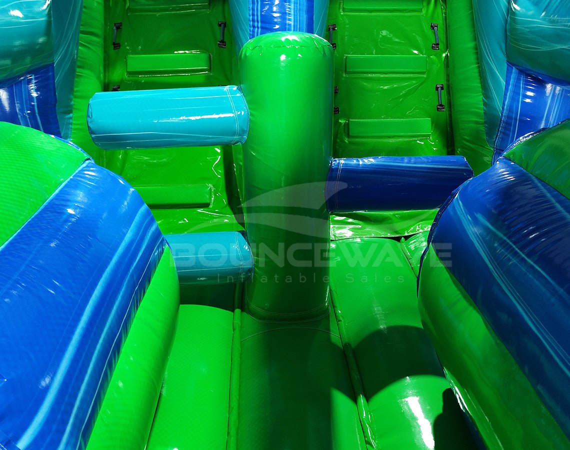 46ft AquaBolt Hybrid Wet/Dry Inflatable Obstacle Course - BounceWave Inflatable Sales