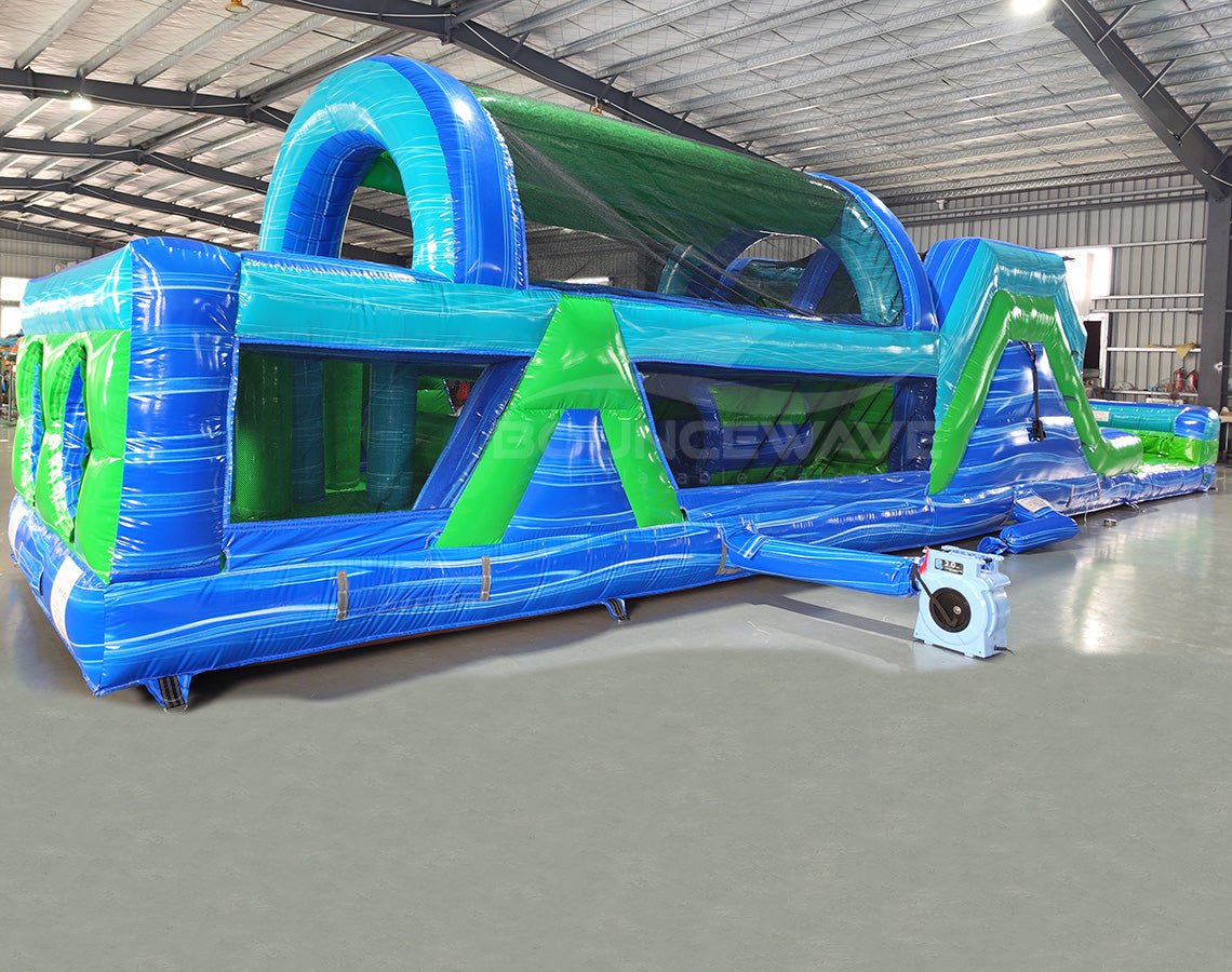 46ft AquaBolt Hybrid Wet/Dry Inflatable Obstacle Course - BounceWave Inflatable Sales