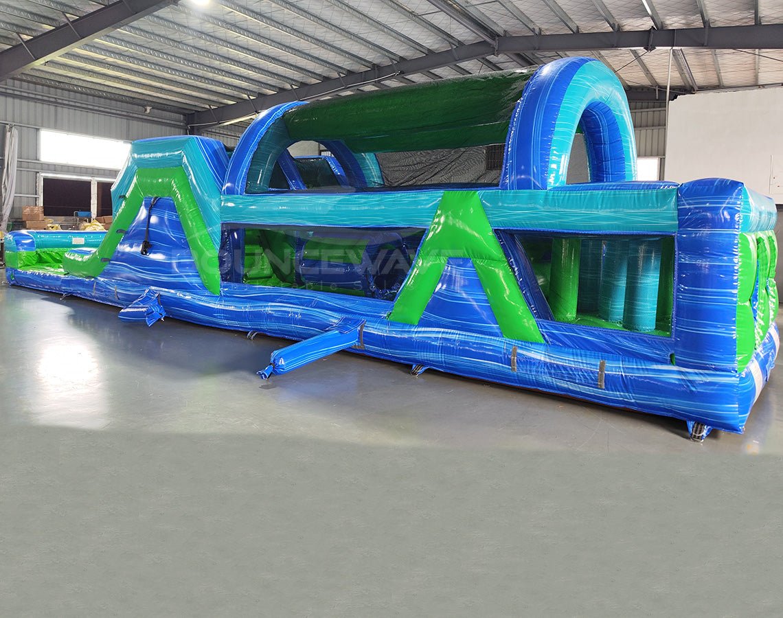 46ft AquaBolt Hybrid Wet/Dry Inflatable Obstacle Course - BounceWave Inflatable Sales
