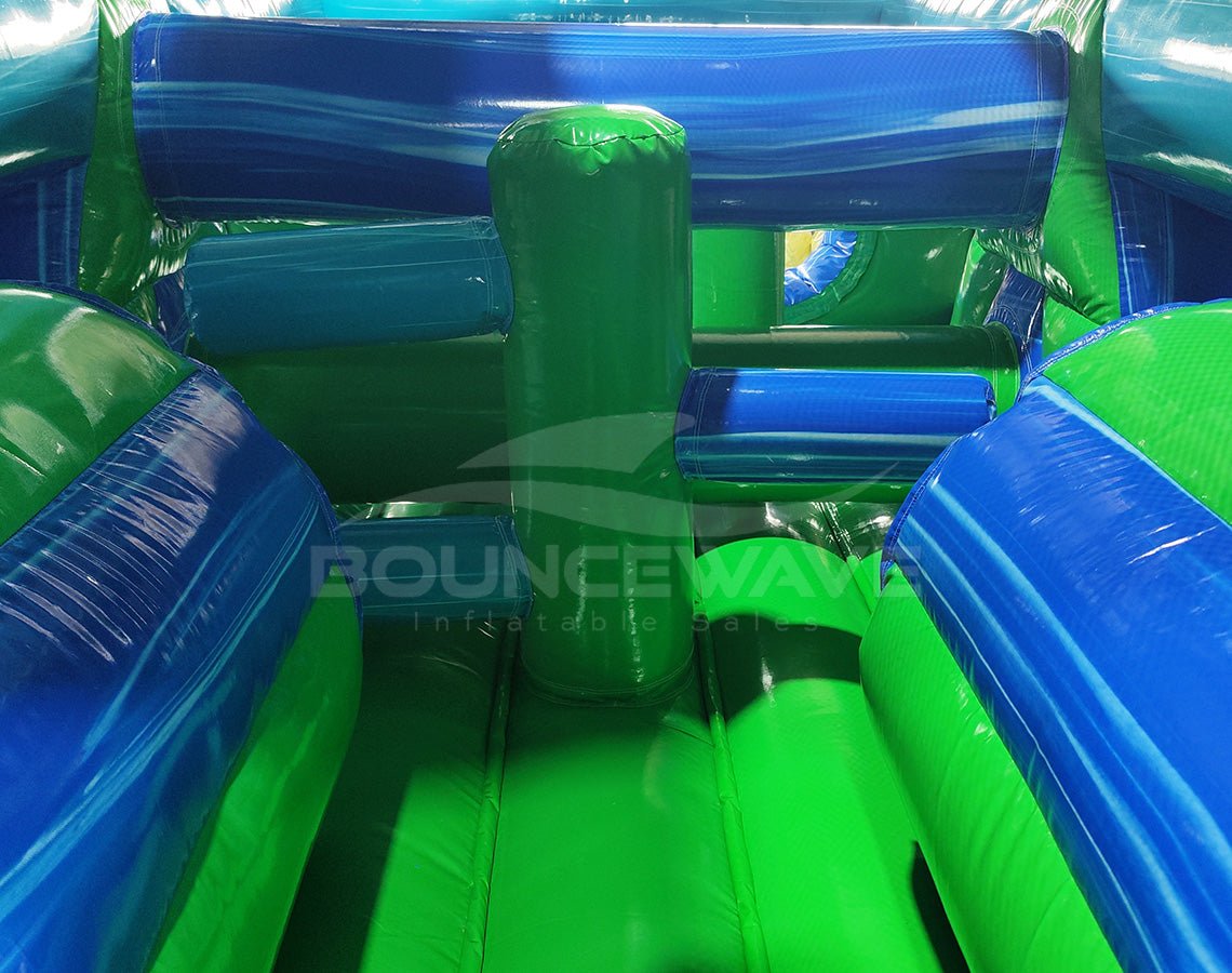 46ft AquaBolt Hybrid Wet/Dry Inflatable Obstacle Course - BounceWave Inflatable Sales