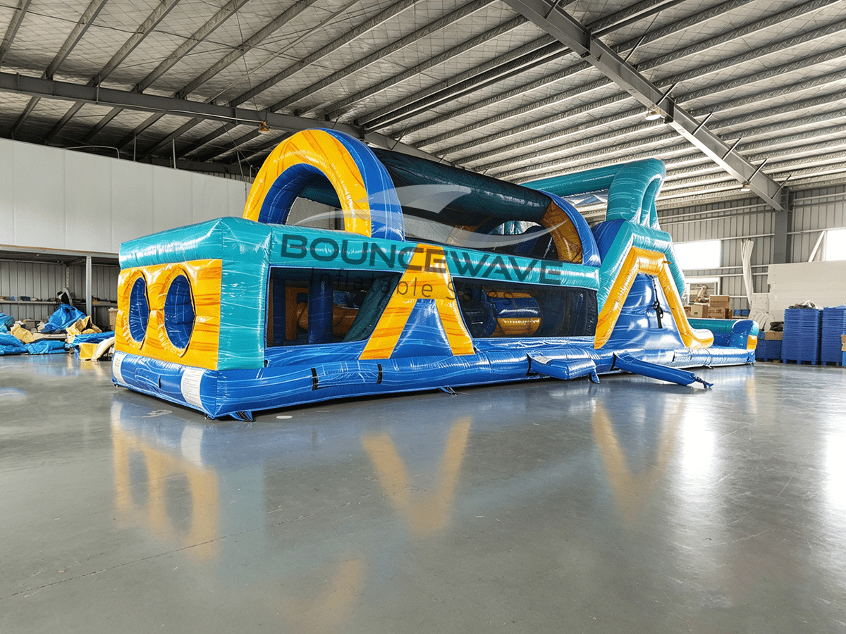 46ft Bimini Wave Hybrid Inflatable Obstacle Course - BounceWave Inflatable Sales