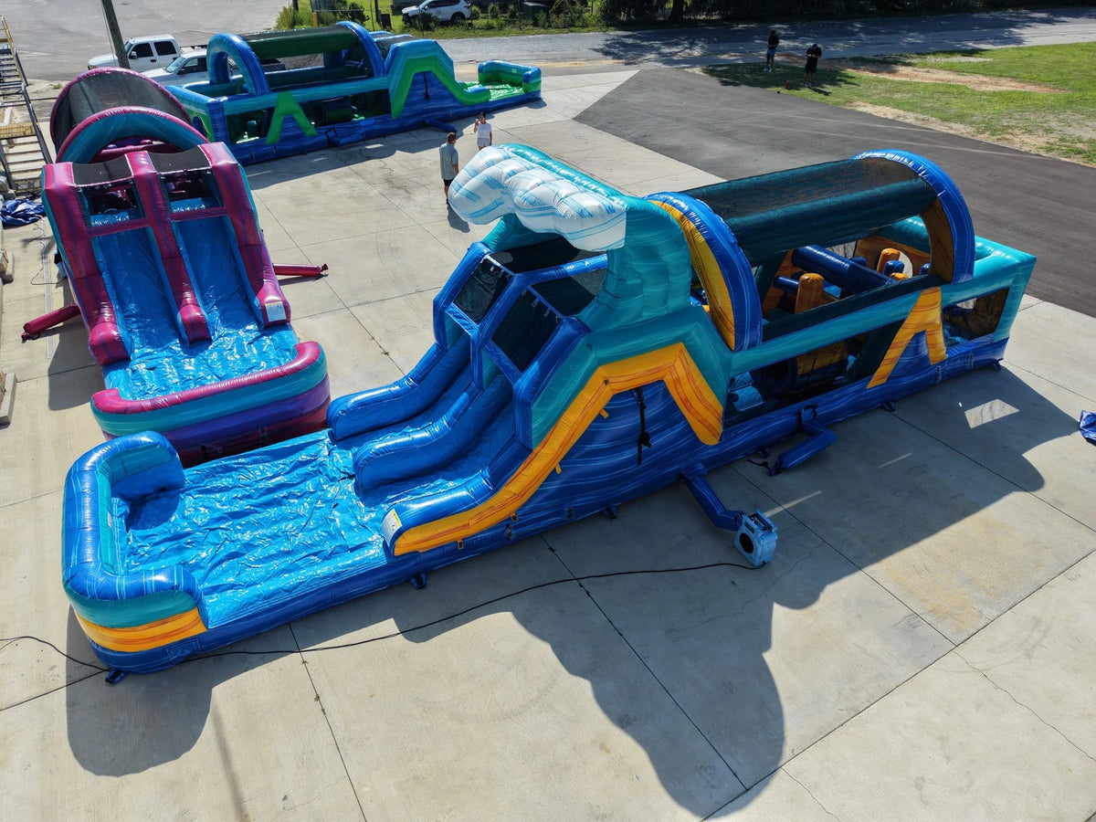 46ft Bimini Wave Hybrid Inflatable Obstacle Course - BounceWave Inflatable Sales