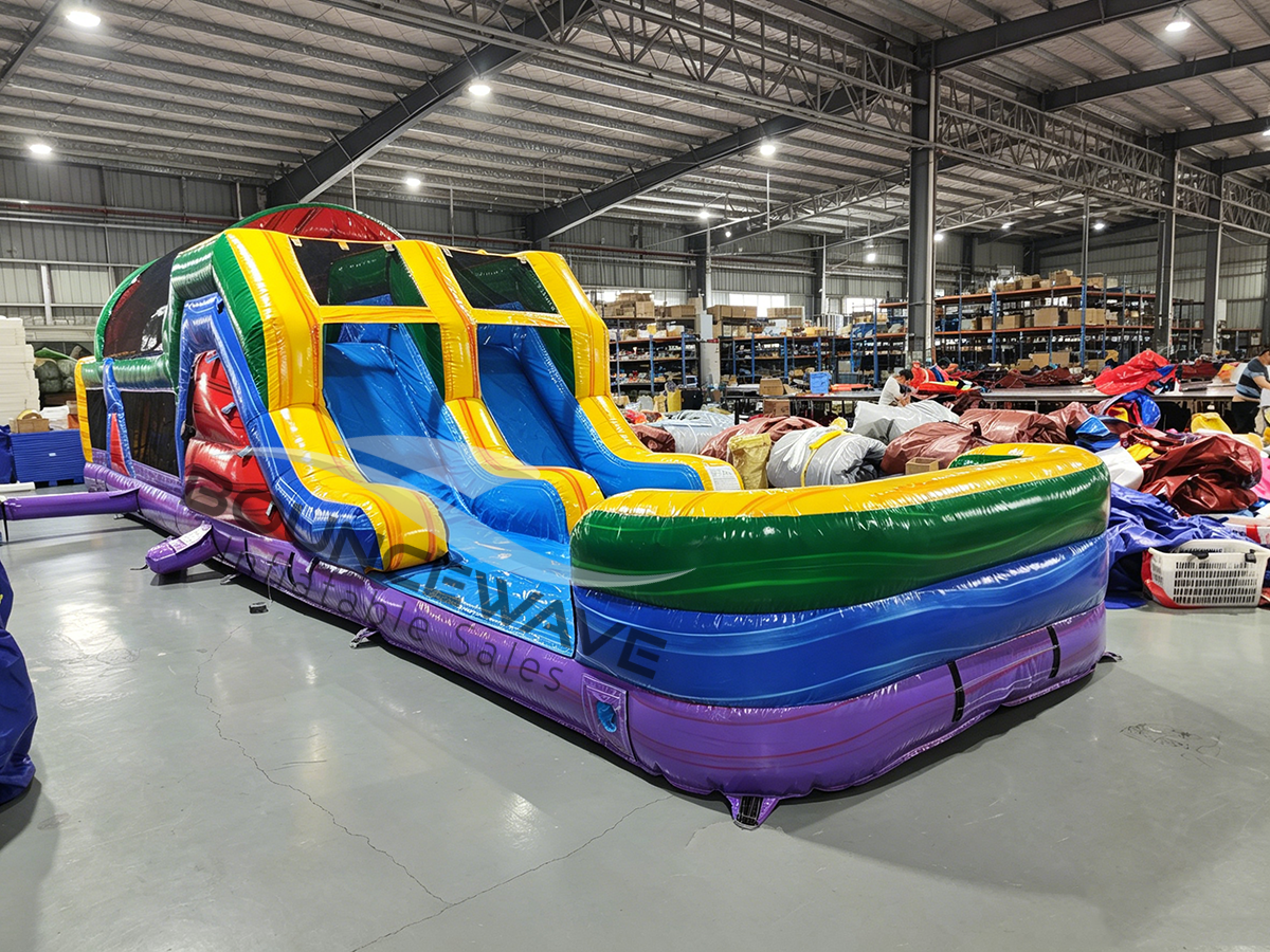 46ft Euro Marble Hybrid Inflatable Obstacle Course - BounceWave Inflatable Sales