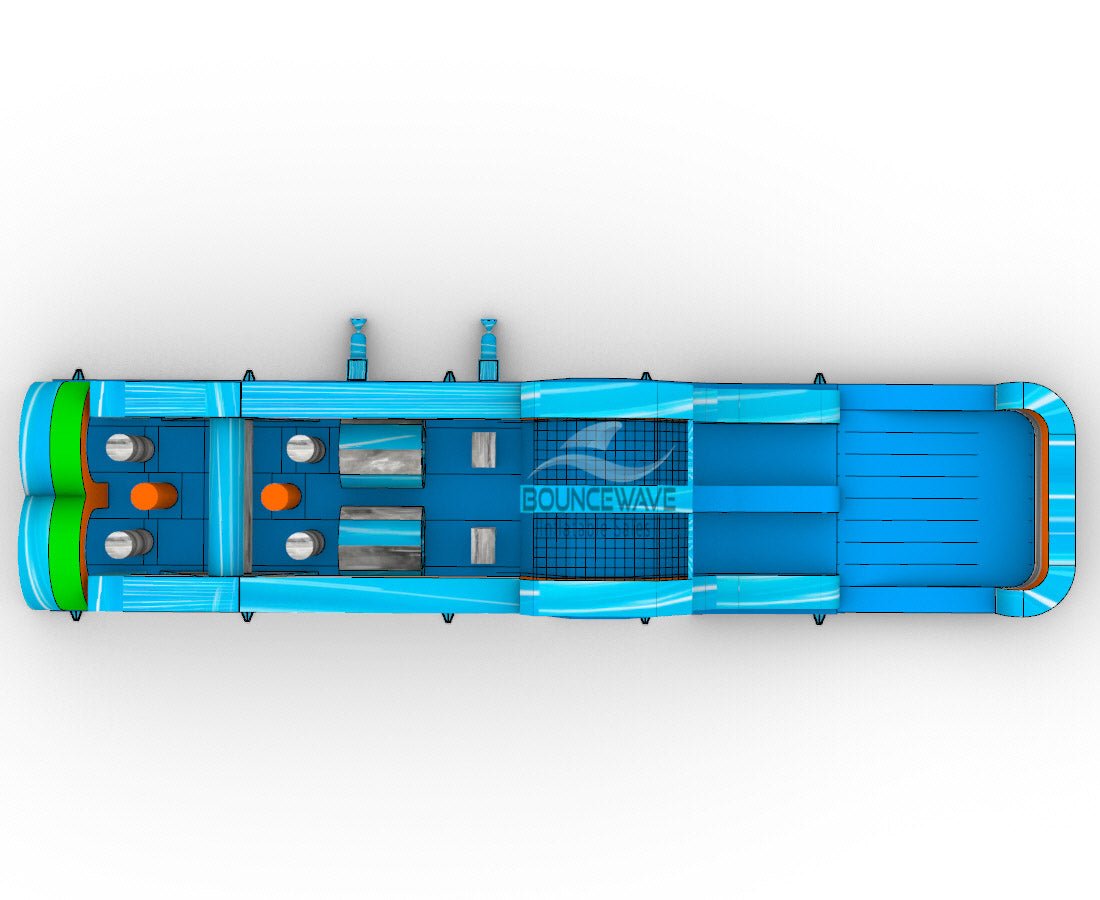 46ft Fiji Falls "Flash" Hybrid Inflatable Obstacle Course - BounceWave Inflatable Sales