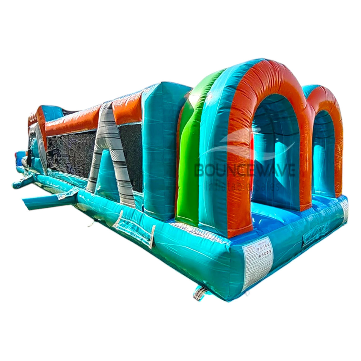 46ft Fiji Falls "Flash" Hybrid Inflatable Obstacle Course - BounceWave Inflatable Sales