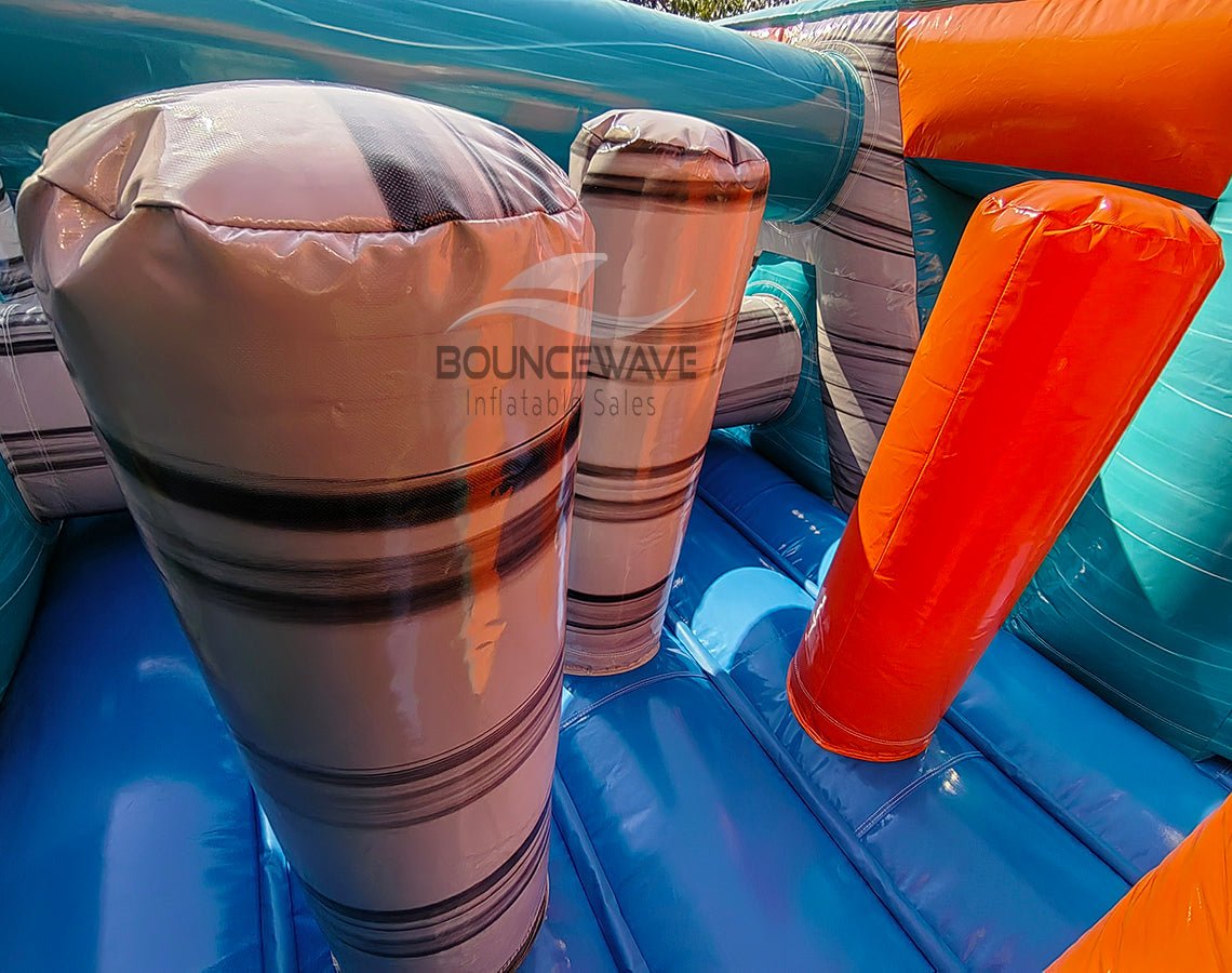 46ft Fiji Falls "Flash" Hybrid Inflatable Obstacle Course - BounceWave Inflatable Sales