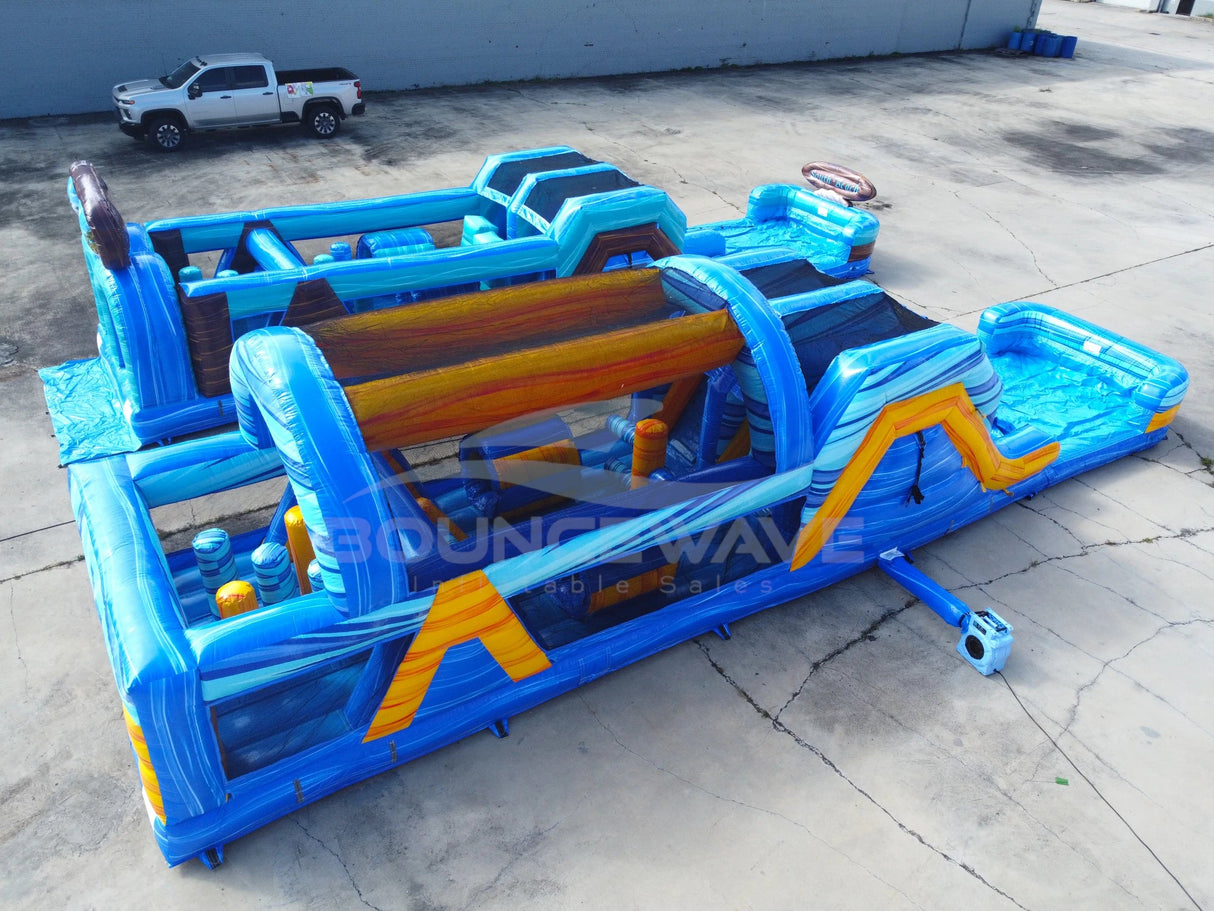 46ft Flashpoint Falls Commercial Hybrid Inflatable Obstacle Course - BounceWave Inflatable Sales