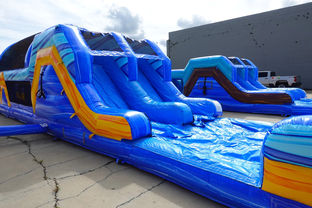 46ft Flashpoint Falls Commercial Hybrid Inflatable Obstacle Course - BounceWave Inflatable Sales