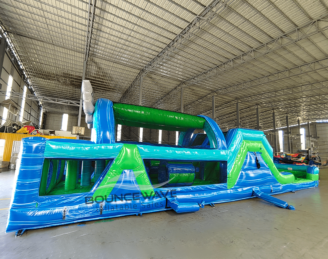 46ft GameFly Hybrid Wet/Dry Inflatable Obstacle Course - BounceWave Inflatable Sales