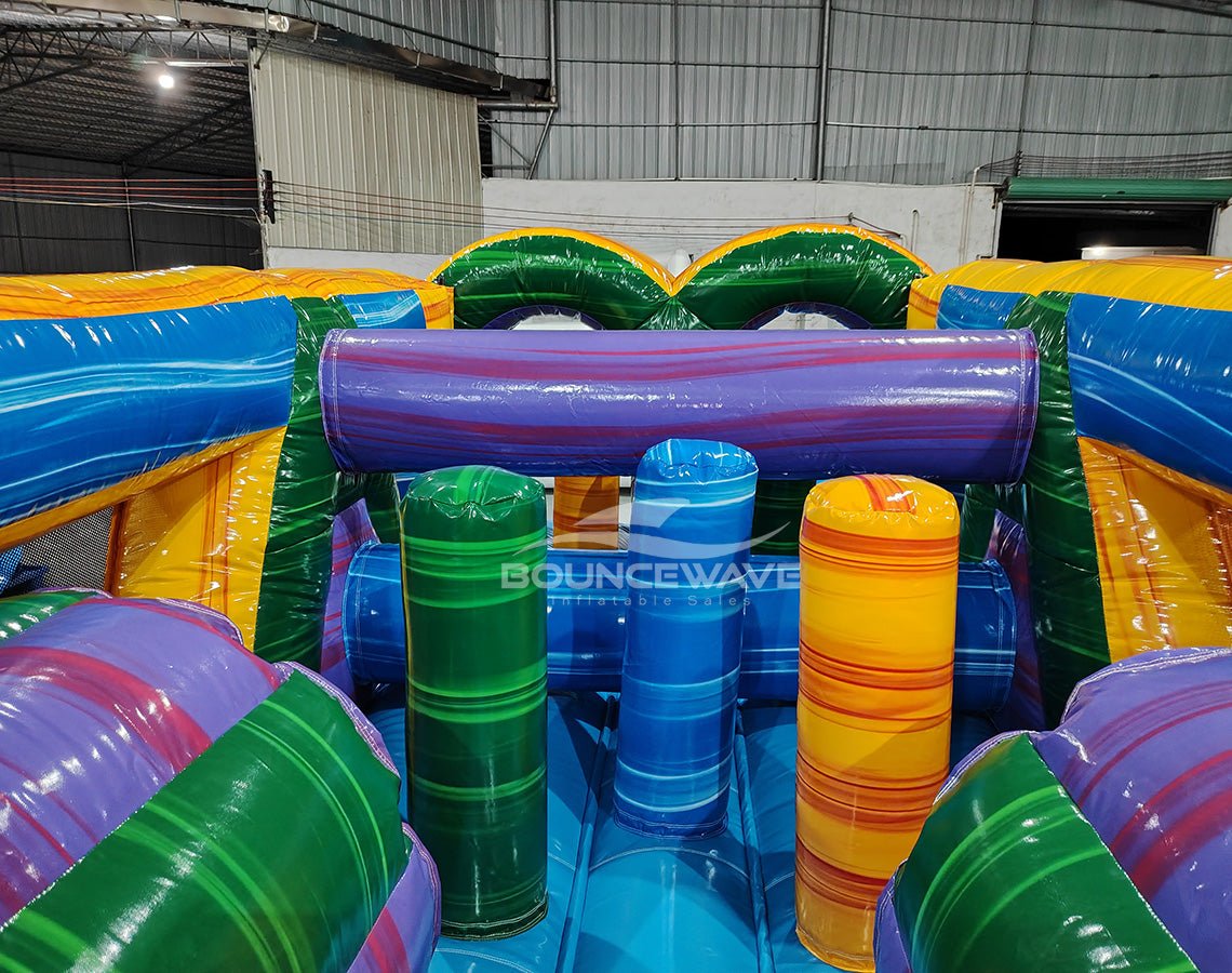 46ft Goombay "Flash" Hybrid Inflatable Obstacle Course - BounceWave Inflatable Sales