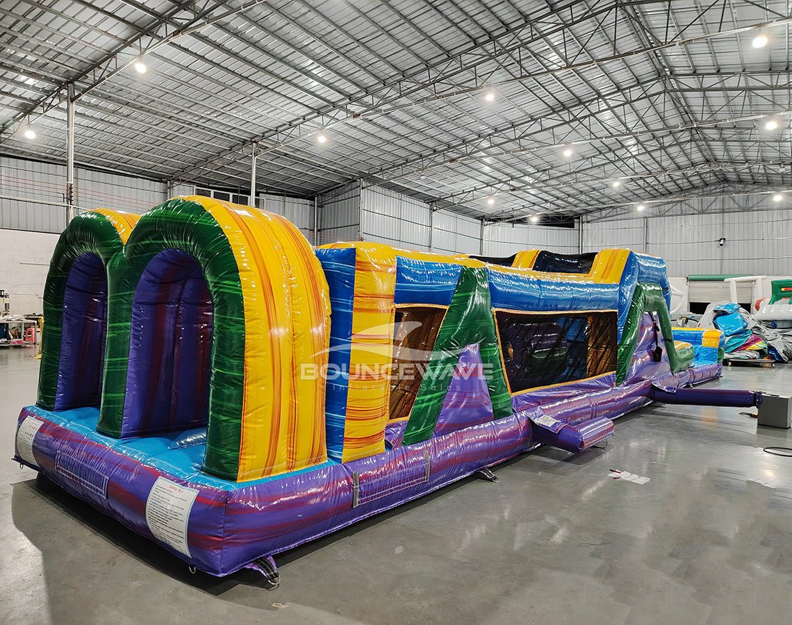 46ft Goombay "Flash" Hybrid Inflatable Obstacle Course - BounceWave Inflatable Sales