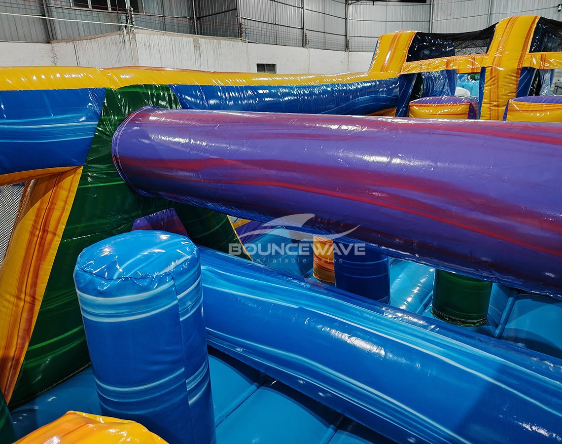 46ft Goombay "Flash" Hybrid Inflatable Obstacle Course - BounceWave Inflatable Sales